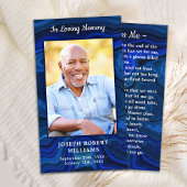 Beerdigung Gedenkkarte Blaue Marmorkarte Foto Telefonnummerkarte