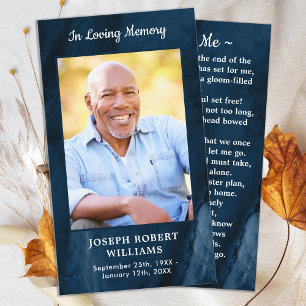 Beerdigung Gedenkkarte Blaue Marmorkarte Foto Telefonnummerkarte