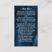 Beerdigung Gedenkkarte Blaue Marmorkarte Foto Telefonnummerkarte (Rückseite)