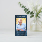 Beerdigung Gedenkkarte Blaue Marmorkarte Foto Telefonnummerkarte (Stehend Vorderseite)