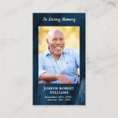 Beerdigung Gedenkkarte Blaue Marmorkarte Foto Telefonnummerkarte (Vorderseite)