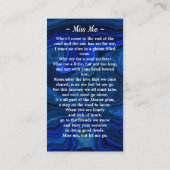 Beerdigung Gedenkkarte Blaue Marmorkarte Foto Telefonnummerkarte (Rückseite)