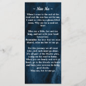 Beerdigung Gedenkkarte Foto Blaue Marmor (Rückseite)