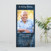 Beerdigung Gedenkkarte Foto Blaue Marmor (Stehend Vorderseite)