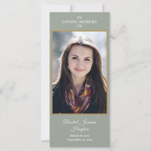 Beerdigung Gedenkkarte Foto Grüne Gebetskarte