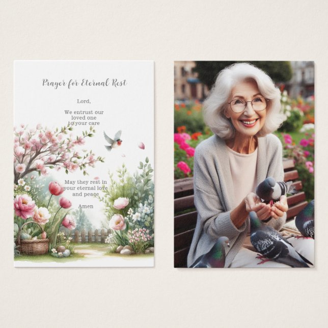 Beerdigung / Gedenkkarte für das Gebet der Ewigen  (Vorne & Hinten)