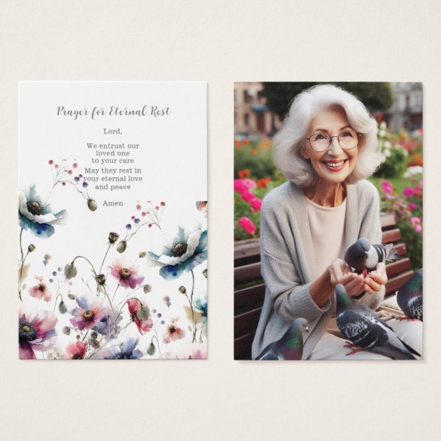 Beerdigung / Gedenkkarte für das Gebet der Ewigen  (Vorne & Hinten)