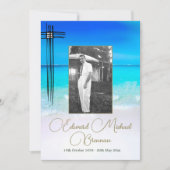 Beerdigung Gedenkmeer Christliches Foto Einladung (Vorderseite)