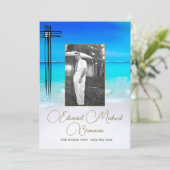 Beerdigung Gedenkmeer Christliches Foto Einladung (Stehend Vorderseite)