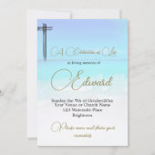 Beerdigung Gedenkmeer Christliches Foto Einladung (Rückseite)