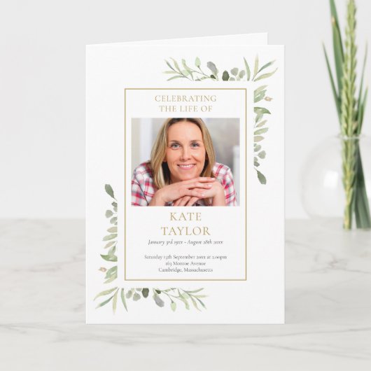 Beerdigung Gedenkorden des Fotos Programm (Vorderseite)