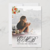 Beerdigung Gedenkstätte Foto Blumenschwarze Feier Einladung (Vorderseite)