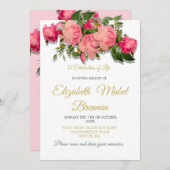 Beerdigung Gedenkstätte Rosen Feier des Lebens Einladung (Vorne/Hinten)