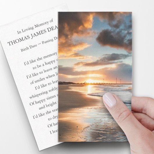 Beerdigung Gedenkstätte Strand Gebet Sympathiekart Visitenkarte