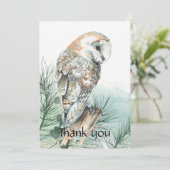 Beerdigung Gedenkstein Danke Wasserfarbe Barn Owl (Stehend Vorderseite)