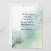 Beerdigung Gedenkstein Danke Wasserfarbe Barn Owl (Rückseite)