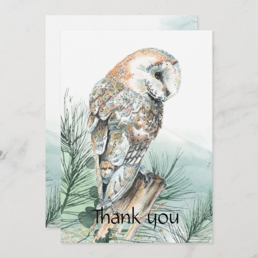 Beerdigung Gedenkstein Danke Wasserfarbe Barn Owl (Vorne/Hinten)