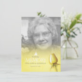 Beerdigung Gelb Rosa Foto Erinnerungsgedicht (Stehend Vorderseite)