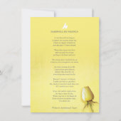 Beerdigung Gelb Rosa Foto Erinnerungsgedicht (Rückseite)