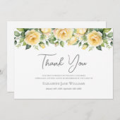 Beerdigung Gelbes Gelbe Rose Dankeskarte (Vorne/Hinten)