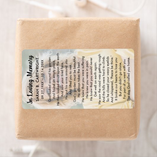 Beerdigung Gods Garden Gedicht Foto Personalisiert (Insitu)