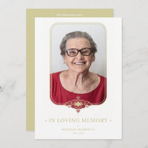 Beerdigung Golden Effect Ornamental Lace Effect Fo Einladung