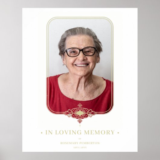 Beerdigung Golden Effect Ornamental Lace Effect Fo Poster (Vorne)