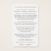 Beerdigung göttliche Barmherzigkeit Gebetskapette (Rückseite)