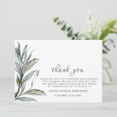 Beerdigung Grafische Botanische Elegantekarte Dankeskarte (Stehend Vorderseite)
