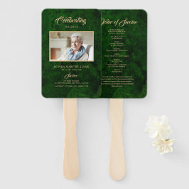 Beerdigung Green & Gold Kalligrafie Set der Fans Fächer