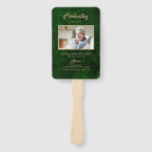 Beerdigung Green & Gold Kalligrafie Set der Fans Fächer (Vorderseite)