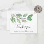 Beerdigung Greenery Beileid Mitteilungskarte (Vorderseite/Rückseite Beispiel)