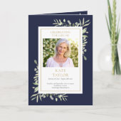 Beerdigung Greenery Gedenkorden gefälscht Programm (Vorderseite)