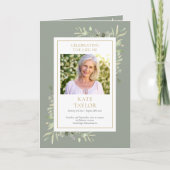 Beerdigung Greenery Gedenkorden gefälscht Programm (Vorderseite)