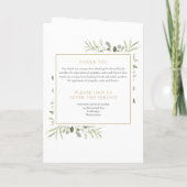 Beerdigung Greenery Gedenkorden gefälscht Programm (Rückseite)