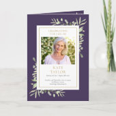 Beerdigung Greenery Gedenkorden gefälscht Programm (Vorderseite)