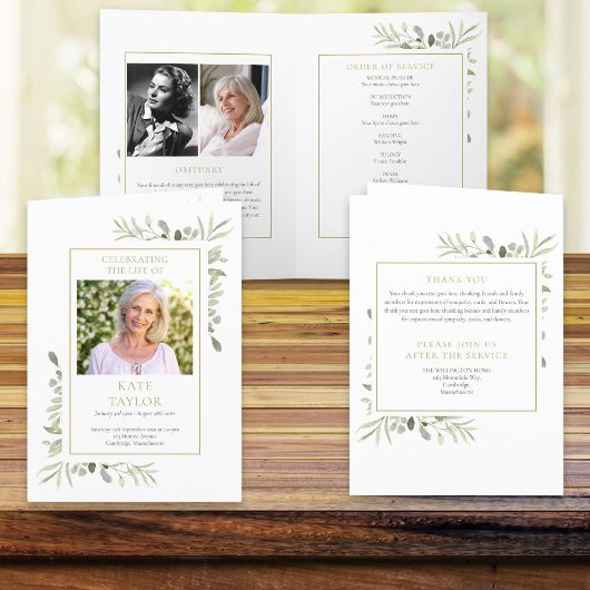 Beerdigung Greenery Gedenkorden gefälscht Programm