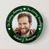 Beerdigung Grüne Marmor Liebe Gedächtnis Foto Memo Button (Vorderseite)