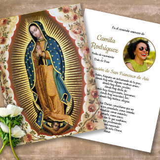 Beerdigung Guadalupe Spanisches Gebet Sympathiekar Visitenkarte
