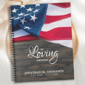 Beerdigung Guestbook American Flag Memorial Patrio Notizblock