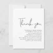 Beerdigung Handgeschriebener Aufenthalt Vielen Dan Dankeskarte (Vorderseite)