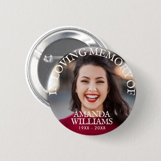 Beerdigung im Foto der Erinnerung Button (Vorne & Hinten)