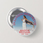 Beerdigung im Foto des liebenden Gedächtnisses rot Button (Vorne & Hinten)