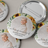 Beerdigung im Foto Sonnenblumen Button