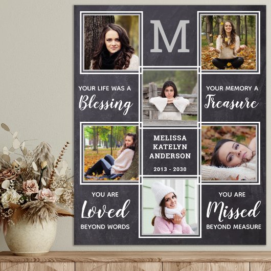 Beerdigung im Gedächtnisfoto-Collage Poster