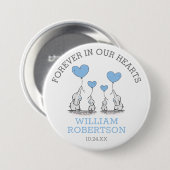 Beerdigung im liebenden Gedächtnis | Blue Hearts E Button (Vorne & Hinten)