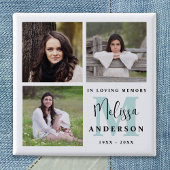 Beerdigung im Love Memory Monogram Foto Button