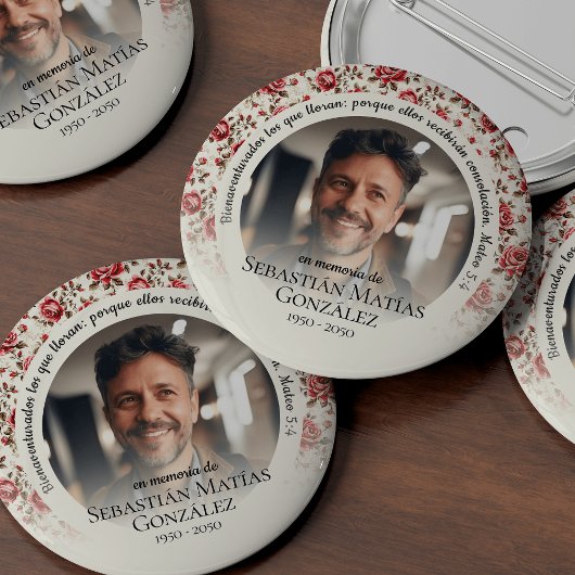 Beerdigung im spanischen Foto der Erinnerung Button