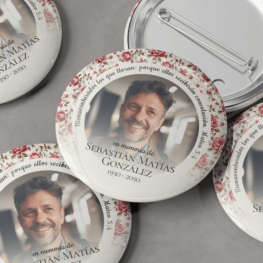 Beerdigung im spanischen Foto der Erinnerung Button