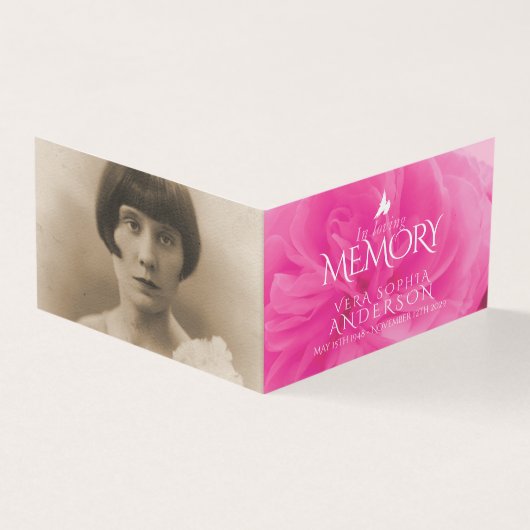 Beerdigung in der liebenden Erinnerung rosa Roseng (Vorderseite)